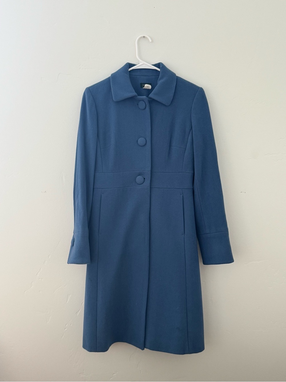 J. Crew Women's Long Sleeve Blue A-Line Coat Dress